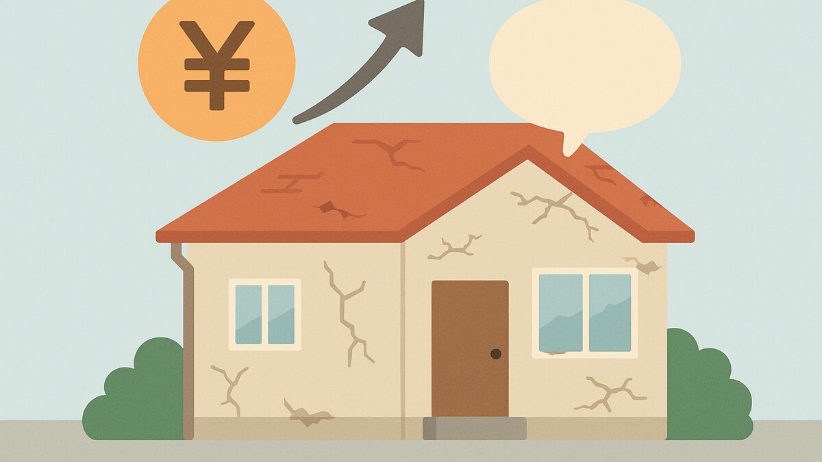 狭小地の外構メンテナンスで苦労するイメージ