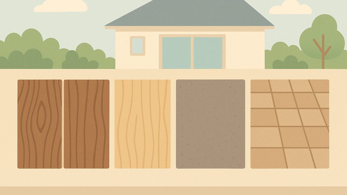 ウッドデッキ素材比較イメージ